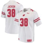 Men's Wisconsin Badgers NCAA #38 Paul Jackson White Authentic Under Armour Stitched College Football Jersey PN31Y51RF